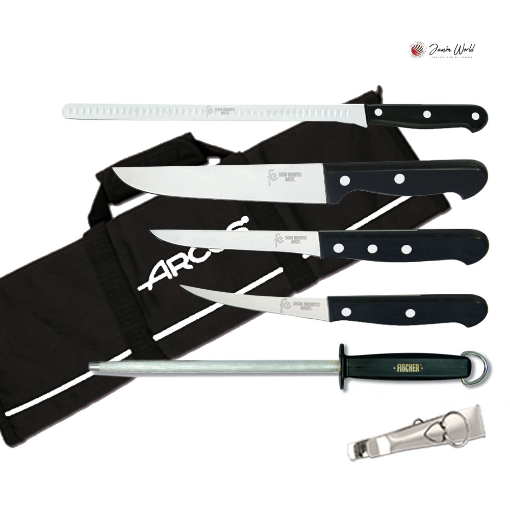 Cuchillos y accesorios para cortar jamón Flores Cortés POM 1