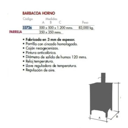 Barbacoa horno asador de acero - Imagen 2