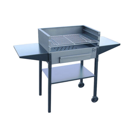 Barbacoa carbón o leña 3 alturas con ruedas 800 mm 33710
