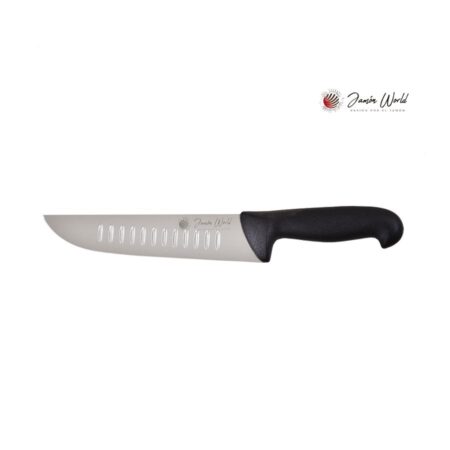 Cuchillo descortezador inoxidable con alveolos Jamón World 22575