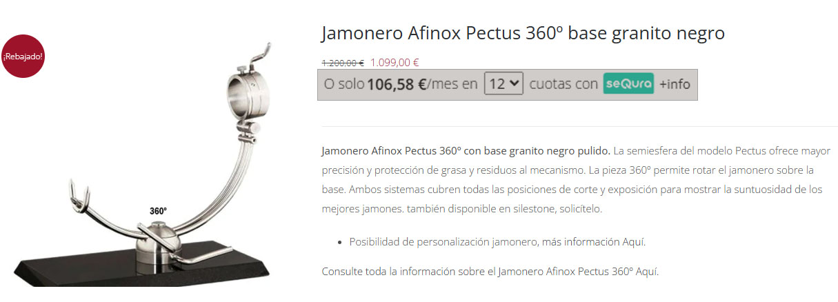 Fraccionamos tu jamonero Afinox Fraccionamos tu jamonero Afinox