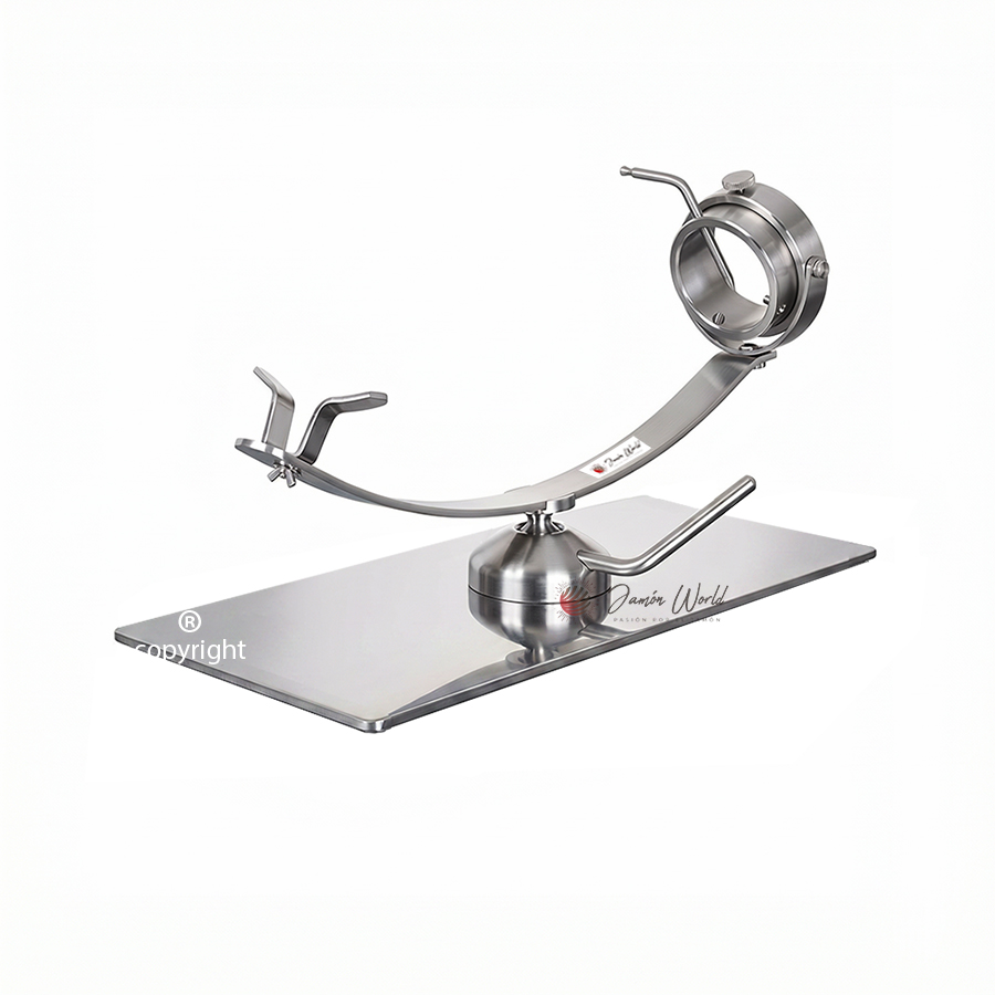 Jamonero 17852 profesional de acero inoxidable con sistema giratorio y rotatorio sobre la base modelo Don Benito de Flores Cortés